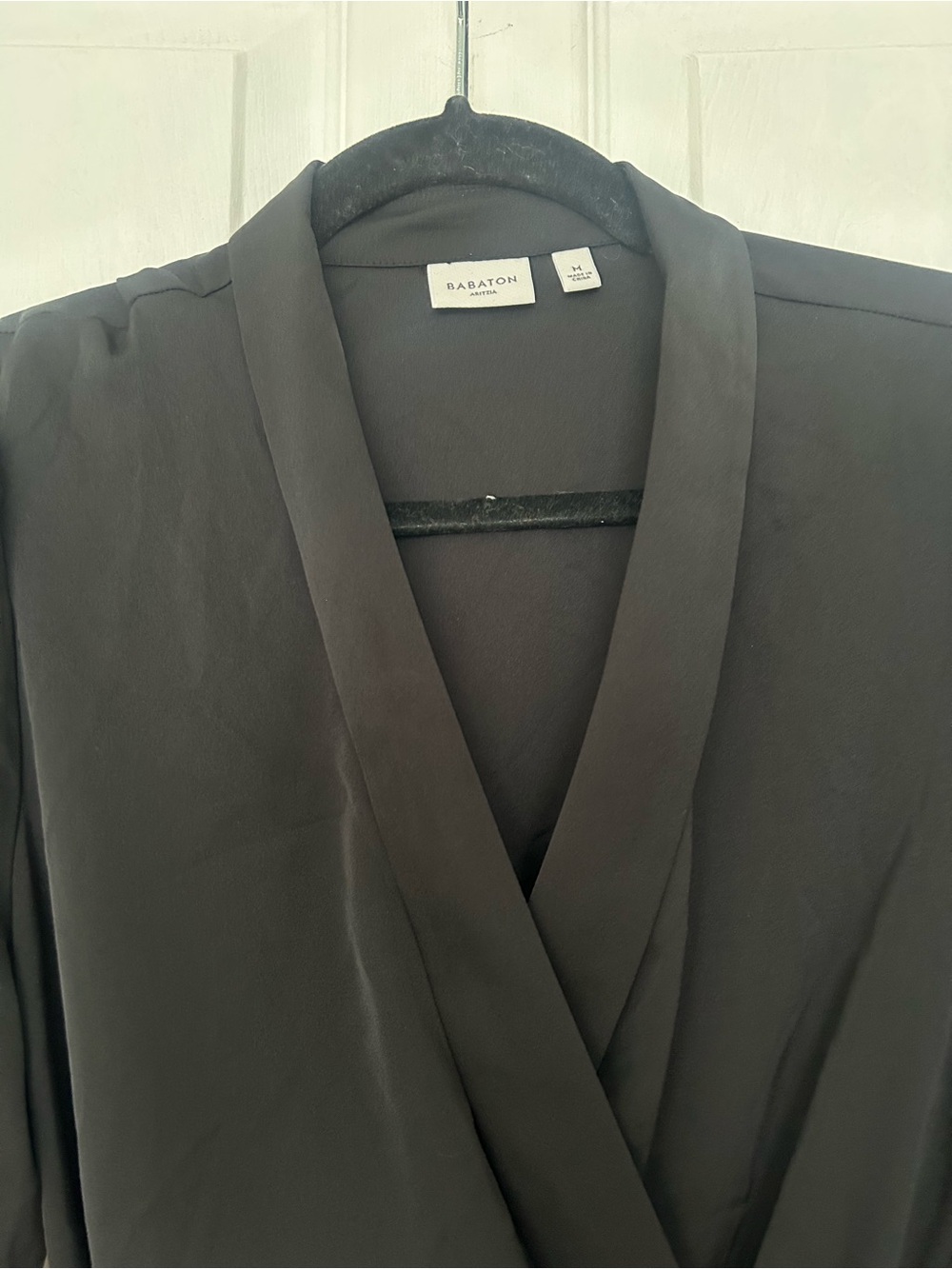 Babaton Aritzia Hyde Black Wrap Dress with Long Sleeves - Picture 7 of 9